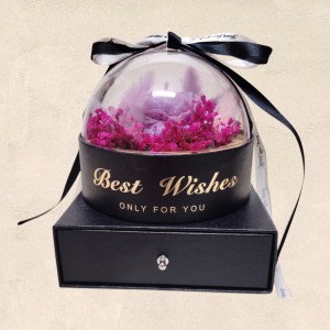 Flower Box με αρωματικό λουλούδι, αποξηραμένα άνθη και συρτάρι με γλυκές λιχουδιές