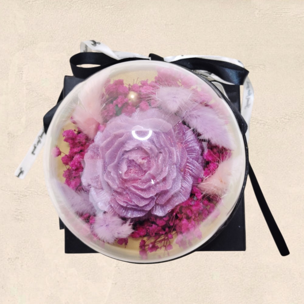 Flower Box με αρωματικό λουλούδι, αποξηραμένα άνθη και συρτάρι με γλυκές λιχουδιές
