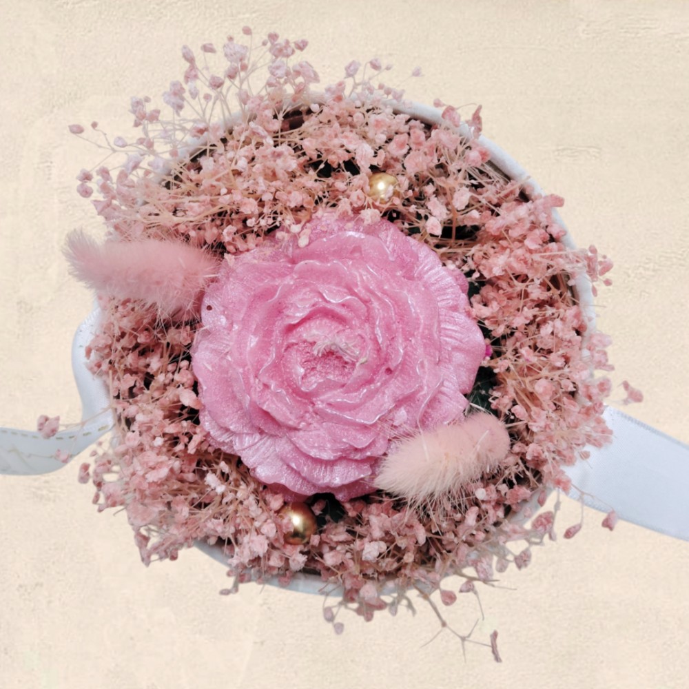 Flower Box με αρωματική παιώνια ή τριαντάφυλλο και αποξηραμένα άνθη σε διάφορα χρώματα