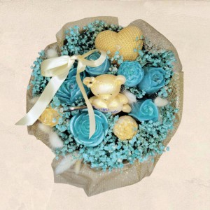 Flower Box με αρωματικά κεριά μαύρης ορχιδέας και αποξηραμένα άνθη σε πετρόλ αποχρώσεις Flower Box με αρωματικά κεριά μαύρης ορχιδέας και αποξηραμένα άνθη σε πετρόλ αποχρώσεις