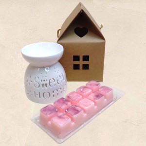 Λευκός καυστήρας Wax Melt Sweet Home με Wax Melt Bar από κερί σόγιας Λευκός καυστήρας Wax Melt Sweet Home με Wax Melt Bar από κερί σόγιας