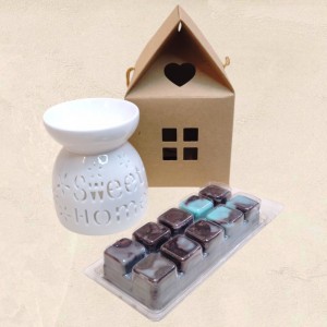 Λευκός καυστήρας Wax Melt Sweet Home με Wax Melt Bar από κερί σόγιας Λευκός καυστήρας Wax Melt Sweet Home με Wax Melt Bar από κερί σόγιας