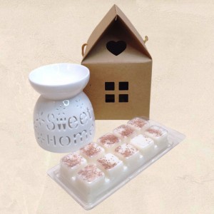 Λευκός καυστήρας Wax Melt Sweet Home με Wax Melt Bar από κερί σόγιας Λευκός καυστήρας Wax Melt Sweet Home με Wax Melt Bar από κερί σόγιας