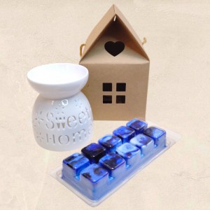 Λευκός καυστήρας Wax Melt Sweet Home με Wax Melt Bar από κερί σόγιας Λευκός καυστήρας Wax Melt Sweet Home με Wax Melt Bar από κερί σόγιας