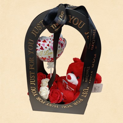 Black Elegant Valentine's Flower Box 