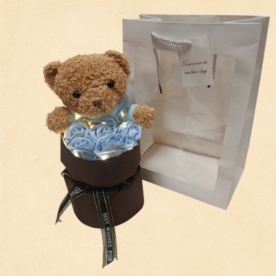 Blue Roses Teddy Bear