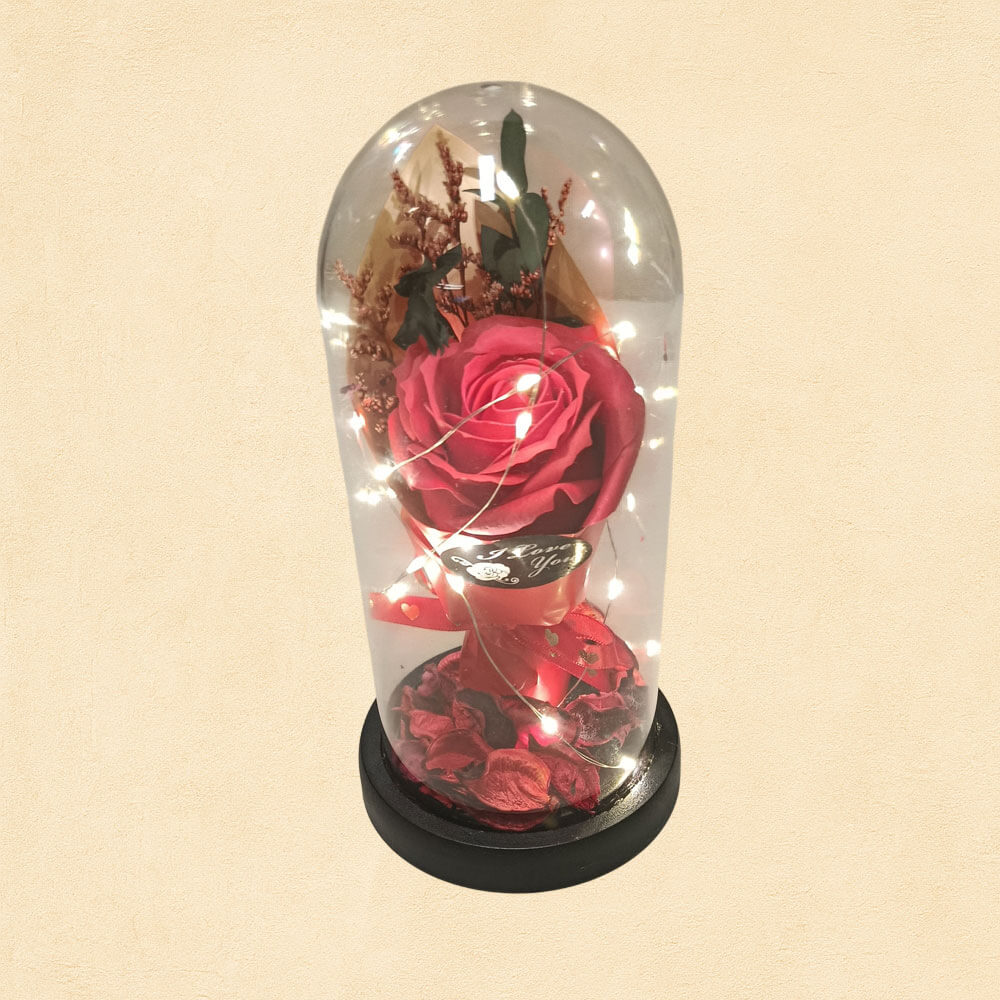 Lighting Rose - Φωτιζόμενο Τριαντάφυλλο σε Γυάλινο Θόλο