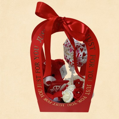 Red Elegant Valentine's Flower Box 