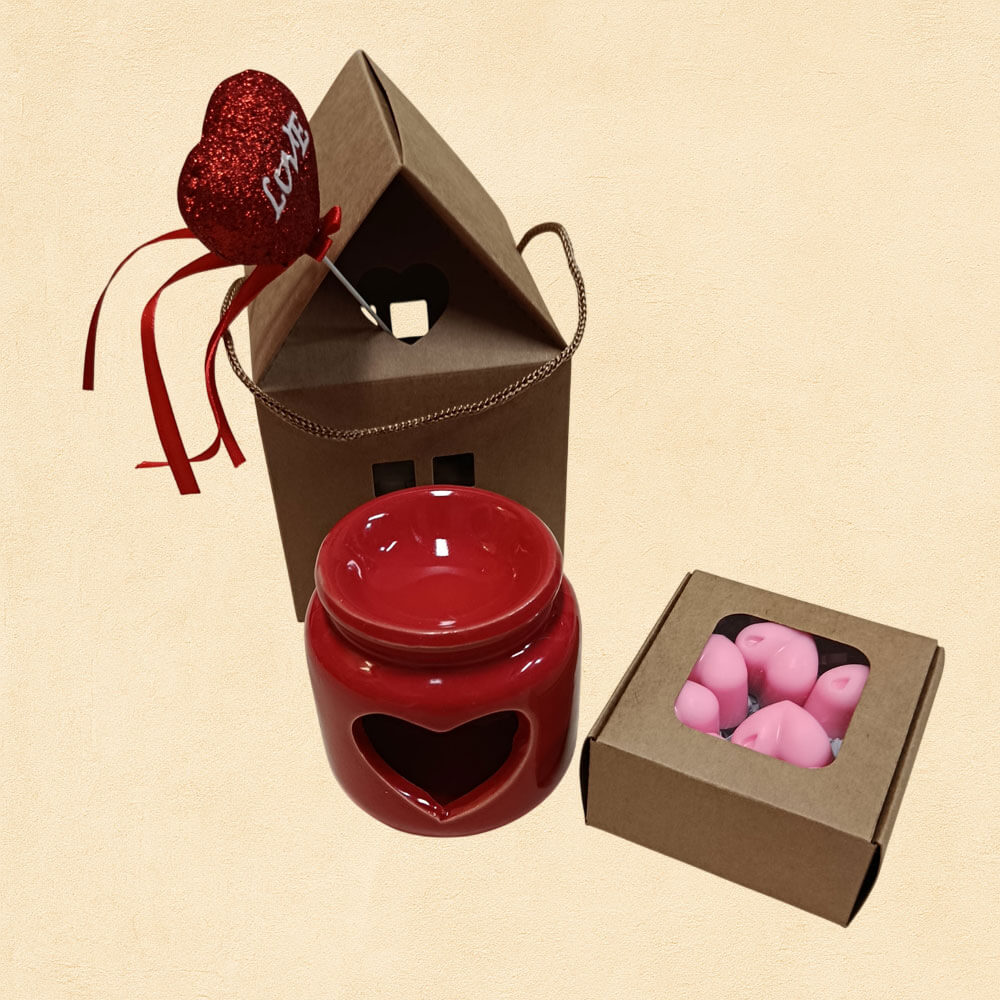 Red Valentines Melts Pack - Καυστήρας & Αρωματικές Καρδιές