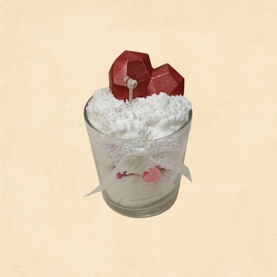White Valentines Candle